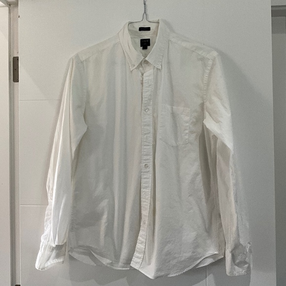 J. Crew - button down dress shirt - large white slim fit - Picture 1 of 4